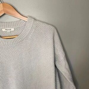 Madewell Textured Pickford Cotton Blend Pullover Sweater | Light Blue | Size 3X